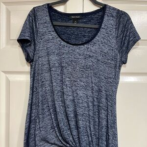 White House Black Market Navy Blue Scoopneck Blouse Size Medium Like New